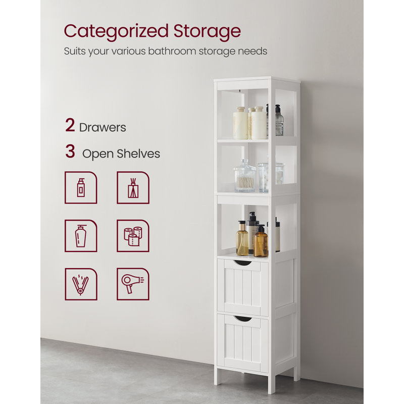 Rosecliff Heights Armoire à linge autoportante l 11,8 po x H 55,7 po x